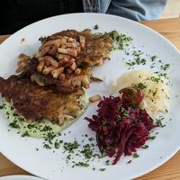 Potato pancakes at The Sly Fox in Edinburgh