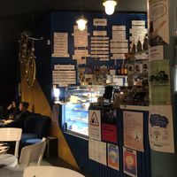 Some menu options at the counter  at KIRAS - Pylimo in Vilnius