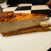Caramel cheesecake to die for, light but rich and creamy at KIRAS - Pylimo in Vilnius
