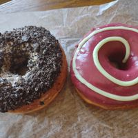 Oreo something and raspberry lemon... I think? 😬 at Brewnuts in Cleveland