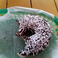 Donut I had chocolate coconut labeled vegan at Brewnuts in Cleveland