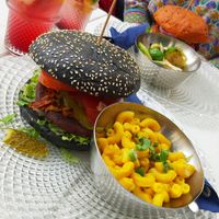 black cheeseburger at Byczyn in Poznan