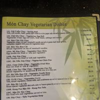 Menu at Pho Country in Carson City