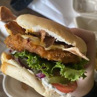 Do You Wanna Ranch? Sandwich tossed in Buffalo sauce   at 3 Dot Dash in Tampa