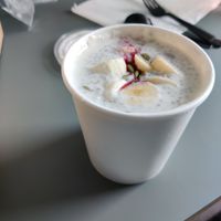 Chia seed bowl that comes with fresh fruit mixed in at LA Cafe in Los Angeles