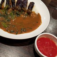 curry with fried eggplant, spinach and tomato at Coco Ichibanya - Ishikawacho in Yokohama