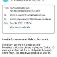  at Malabar Restaurant in Santa Cruz