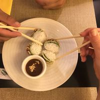 Fresh rice paper rolls with tofu and vegetables! Delicious!! at VIET KITCHEN in Barcelona