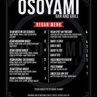 Vegan Menu!   at Osoyami Bar and Grill in Honolulu