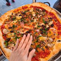 One slice as huge as my hand😀 at Vinci's Pizza in Napier