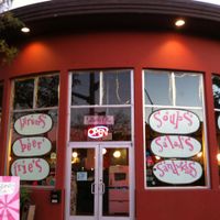outside at Saturn Cafe in Santa Cruz