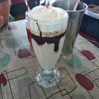 Mint choc milkshake at Saturn Cafe in Santa Cruz