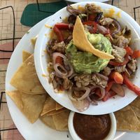 Fried  veggie chicken salad bowl. Great layers of flavour  at Saturn Cafe in Santa Cruz