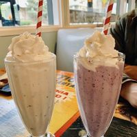 Vegan Milkshakes with Whipped Cream at Saturn Cafe in Santa Cruz