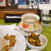 My spiritual food. Potato greens peas & dal with beautiul basmati rice 
Bonnie san loves Maharaji .. Neem karoli baba  at Downtown B's in Tokyo