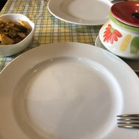 Bhindi masala and rice at Downtown B's in Tokyo