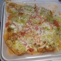 Nachos (soggy) at ITSO Vegan in Grand Prairie