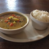 Chickpea potato soup with coconut rice           GF/V at May Day Cafe in Minneapolis