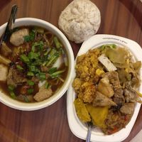 Rice + toppings and mushroom soup at So Vegan - Gateway Ekkamai in Bangkok