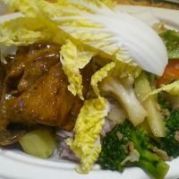 Purple rice and 2 dishes, tofu and veggies at So Vegan - Gateway Ekkamai in Bangkok