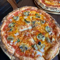Mushroom pizza at Pizza Triangle in Newcastle-under-lyme