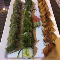 3 different vegan rolls at Temari Sushi in Willemstad