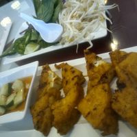 Tofu Sate and my pho fixings at vPho in Newark