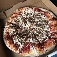 Vegan pizza w vegan sausage. DELISH. So fluffy!  at The Parlor in Austin