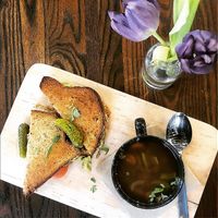 The joane (goat cheese, tomato, and avocado) at Rushing Trading Co in Sugar Hill