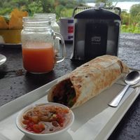 Vegan burrito at La Ventanita in El Castillo