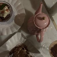 vegan tiramisu and gelato with chamomile tea and the (NONVEGAN) tiramisu martini   at Cesarina in San Diego