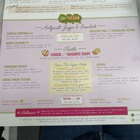 vegan menu   at Cesarina in San Diego