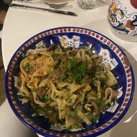Funghi vegana with pappardelle noodles.  at Cesarina in San Diego