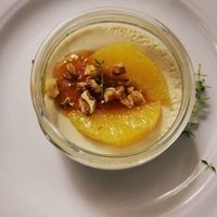 Citrus and thyme panacotta  at Le Poisson Sans Bicyclette in Brussels