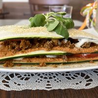 Raw courgette lasagna   at Vegàn Bàzis ètterem in Zalaegerszeg