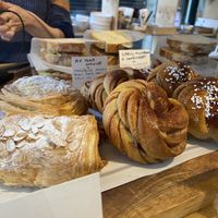 Almond croissants and cinnamon buns   at Dauns in East London
