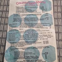 Menu at Dauns in East London