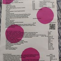 Drinks menu at Dauns in East London