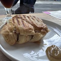 Croissant ham and cheese Sandwich  at Dauns in East London