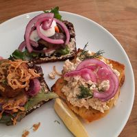 Open sandwiches at Dauns in East London