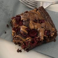 Peanut butter & Raspberry Brownie  at Dauns in East London