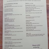 Menu, 10.11.24 at Dauns in East London