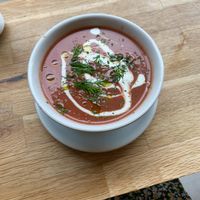 Soup of the day (beetroot)  at Dauns in East London