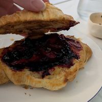 Croissant with jam at Dauns in East London