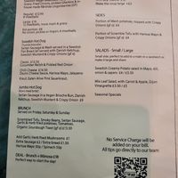 Menu at Dauns in East London