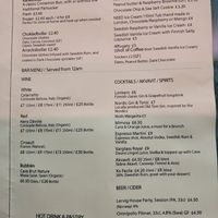 Menu at Dauns in East London