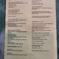 Menu at Dauns in East London