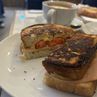Ham, cheese & tomato toastie   at Dauns in East London