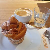 Cappuccino and Kanelbulle at Delivore in Stockholm