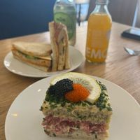 Sandwich and smörgåstårta at Delivore in Stockholm